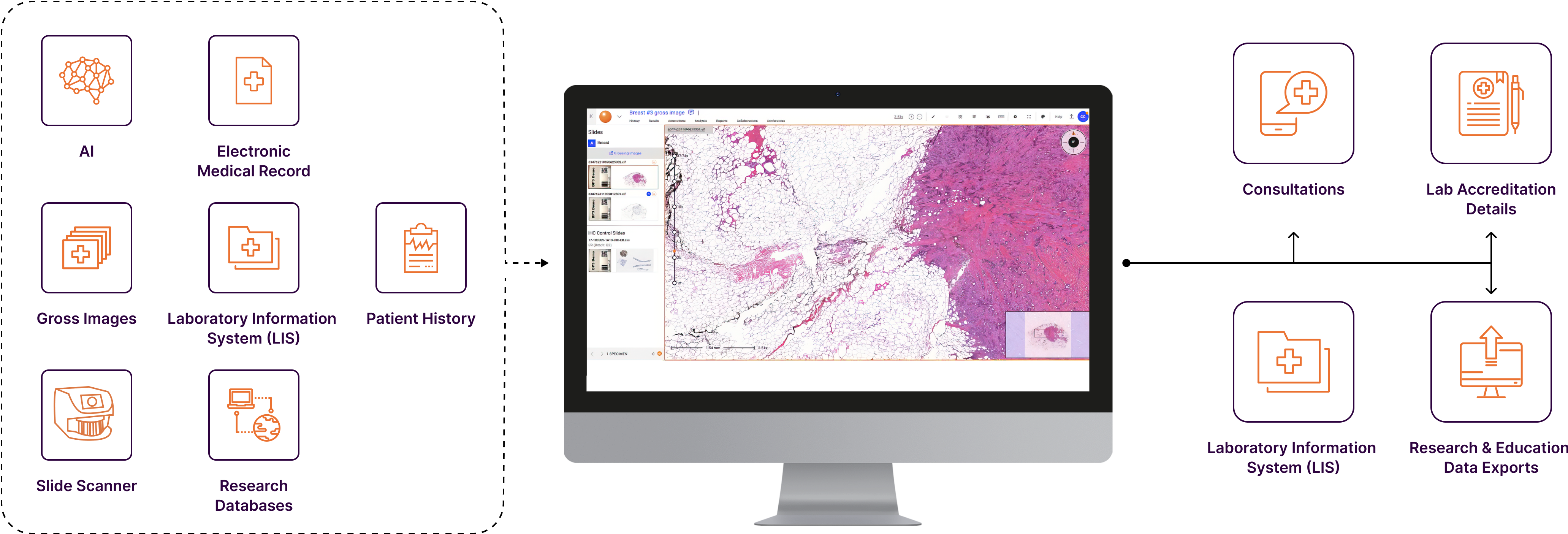 Graphic representation of Corista DP3 image management platform works