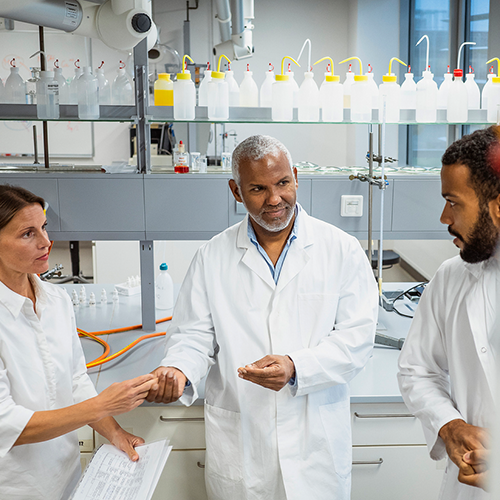 Image of pathologists working together in a lab